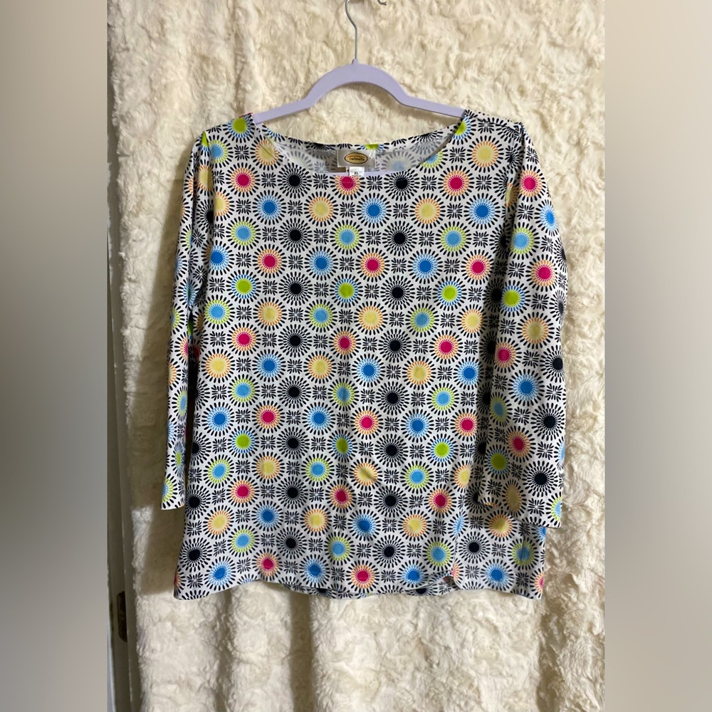 Talbots print top Size XL